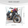 Funda de cojín de felpa de doble cara con patrón de motocicleta de 45x45 cm