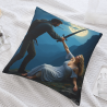 18x18 Inches Double - Sided Plush Throw Pillow Cover with Couple Adventure Pattern