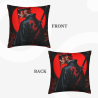 18x18 Inches Double - Sided Plush Pillow Cover with Stylish Samurai Pattern