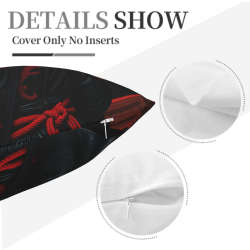 Copricuscino in peluche doppia faccia 18x18 pollici con motivo samurai elegante