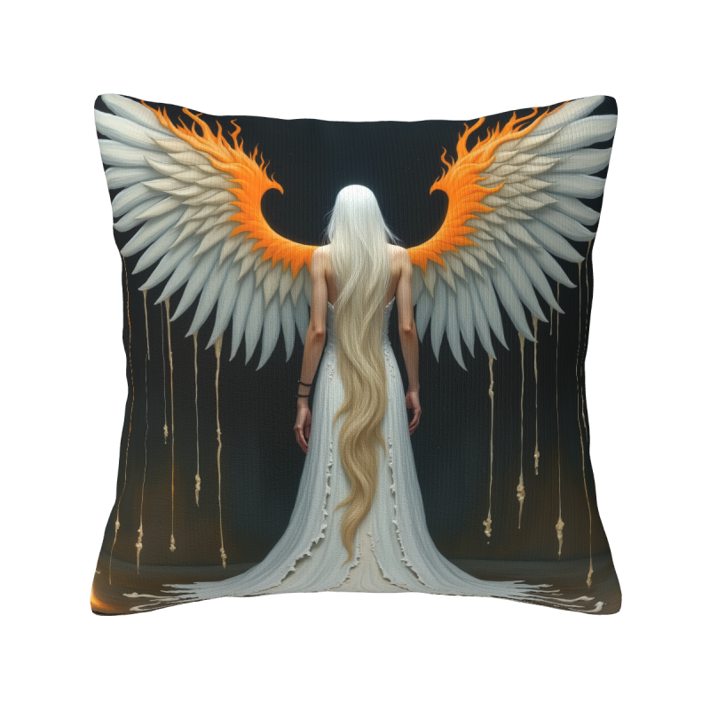 Housse de Coussin en Peluche Ange Déchu - Okomall