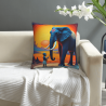 Funda de almohada de felpa doble cara de 18x18 pulgadas con diseño de elefante