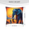 Housse de coussin en peluche recto-verso 18x18 pouces avec motif éléphant