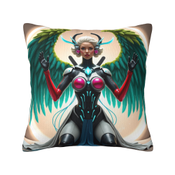 18x18 inches Double - Sided Furry Pillow Cover with Unique Pattern