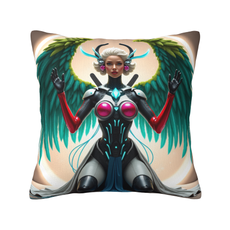 18x18 inches Double - Sided Furry Pillow Cover with Unique Pattern