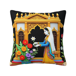 Housse de coussin en peluche style indien - Okomall