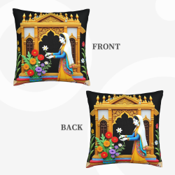Funda de cojín de felpa estilo indio - Okomall