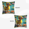 Funda de Almohada de Peluche de 45x45 cm (18x18 pulgadas) con Patrón de Patitos de Dibujos Animados