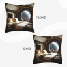 Funda de almohada de felpa doble cara temática espacial de 18x18 pulgadas