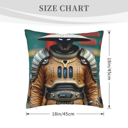 Almohada Samurai - Funda de Almohada de Peluche en Estilo Artes Marciales Orientales