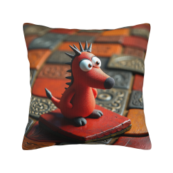 18x18 inches Double - sided Plush Pillowcase with Cartoon Dragon