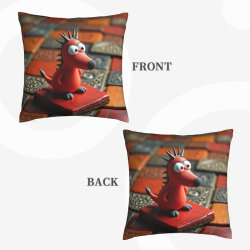 18x18 inches Double - sided Plush Pillowcase with Cartoon Dragon