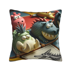Funda de almohada de peluche de dinosaurio divertida - Okomall