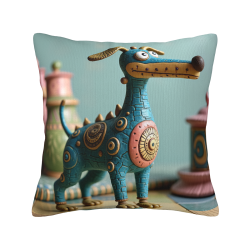 18x18 inches Double - sided Plush Pillowcase with Cartoon Dog Pattern