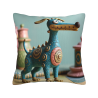 Taie d'oreiller en peluche double face 18x18 pouces avec motif de chien cartoon