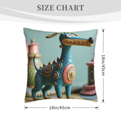 Funda de cojín de felpa de doble cara con estampado de perro de dibujos animados de 45x45 cm