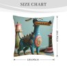 Cuscino in peluche a doppio lato con stampa di cane da cartone animato 45x45 cm