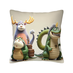 Cuscino Plüsch a Doppio Lato 45x45 cm con Animali Cartoni Animati