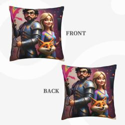 Funda de almohada de felpa doble cara de 18x18 pulgadas con diseño de dibujos animados