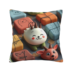 18x18 Inch Double - Sided Plush Cartoon - Patterned Pillowcase, Soft and Comfortable