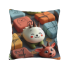 Housse de coussin en peluche double face 18x18 pouces avec motif de dessin animé, douce et confortable