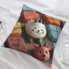 Housse de coussin en peluche double face 18x18 pouces avec motif de dessin animé, douce et confortable