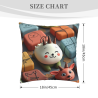 Housse de coussin en peluche double face 18x18 pouces avec motif de dessin animé, douce et confortable