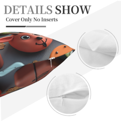 Housse de coussin en peluche double face 18x18 pouces avec motif de dessin animé, douce et confortable