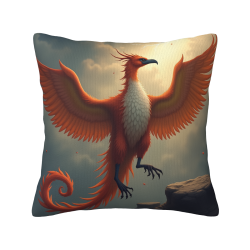 Funda de cojín de felpa de doble cara con motivo de Fénix, 45,7 x 45,7 cm