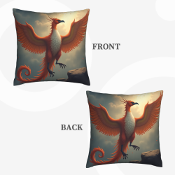 Coperchio per Cuscino Morbido Doppio con Motivo Fenice, 18x18 Pollici