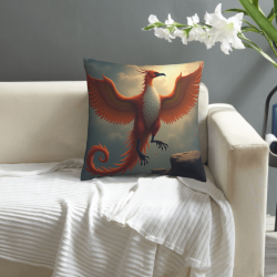 Coperchio per Cuscino Morbido Doppio con Motivo Fenice, 18x18 Pollici