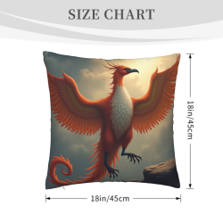 Funda de cojín de felpa de doble cara con motivo de Fénix, 45,7 x 45,7 cm