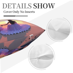 Funda de almohada de felpa de doble cara de 18x18 pulgadas con diseño de mejores amigos y atardecer en el mar