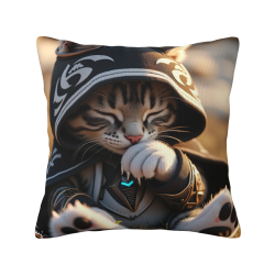 18x18 Zoll Plüschkissenbezug mit Katzendesign