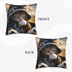 Fodera per cuscino in peluche doppia faccia 18x18 pollici con motivo gatto