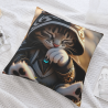 Fodera per cuscino in peluche doppia faccia 18x18 pollici con motivo gatto