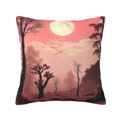 Funda de cojín de felpa reversible de 18x18 pulgadas con diseño de paisaje