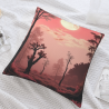 Housse de coussin en peluche réversible 18x18 pouces avec motif paysage