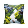 18x18 Inch Double - Sided Plush Throw Pillow Cover with Rural Scenery Print