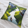 18x18 Inch Double - Sided Plush Throw Pillow Cover with Rural Scenery Print