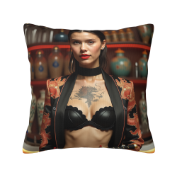 Funda de Almohada de Peluche con Retrato Artístico de Mujer - Okomall