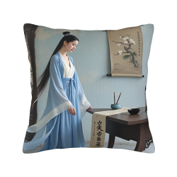 Funda de almohada de felpa doble cara de 18x18 pulgadas con diseño de belleza antigua
