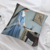 Funda de almohada de felpa doble cara de 18x18 pulgadas con diseño de belleza antigua