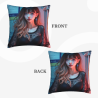 Funda de cojín de felpa de 18x18 pulgadas con patrón de chica anime bonita