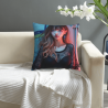 Housse de coussin en peluche de 18x18 pouces avec motif de jolie fille anime