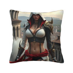 Housse de coussin en peluche recto-verso 18x18 pouces avec personnage de jeu