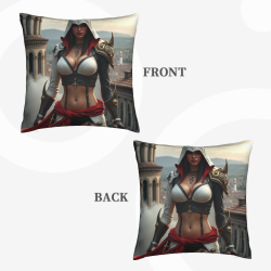 Funda de almohada de felpa de doble cara de 18x18 pulgadas con personaje de juego