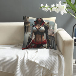 Funda de almohada de felpa de doble cara de 18x18 pulgadas con personaje de juego