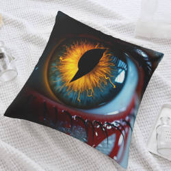 Funda de cojín de felpa reversible de 18x18 pulgadas con diseño de ojo fresco