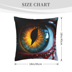 18x18 Zoll Doppelseitige Plüsch-Kissenhülle mit Cooles-Augen-Muster